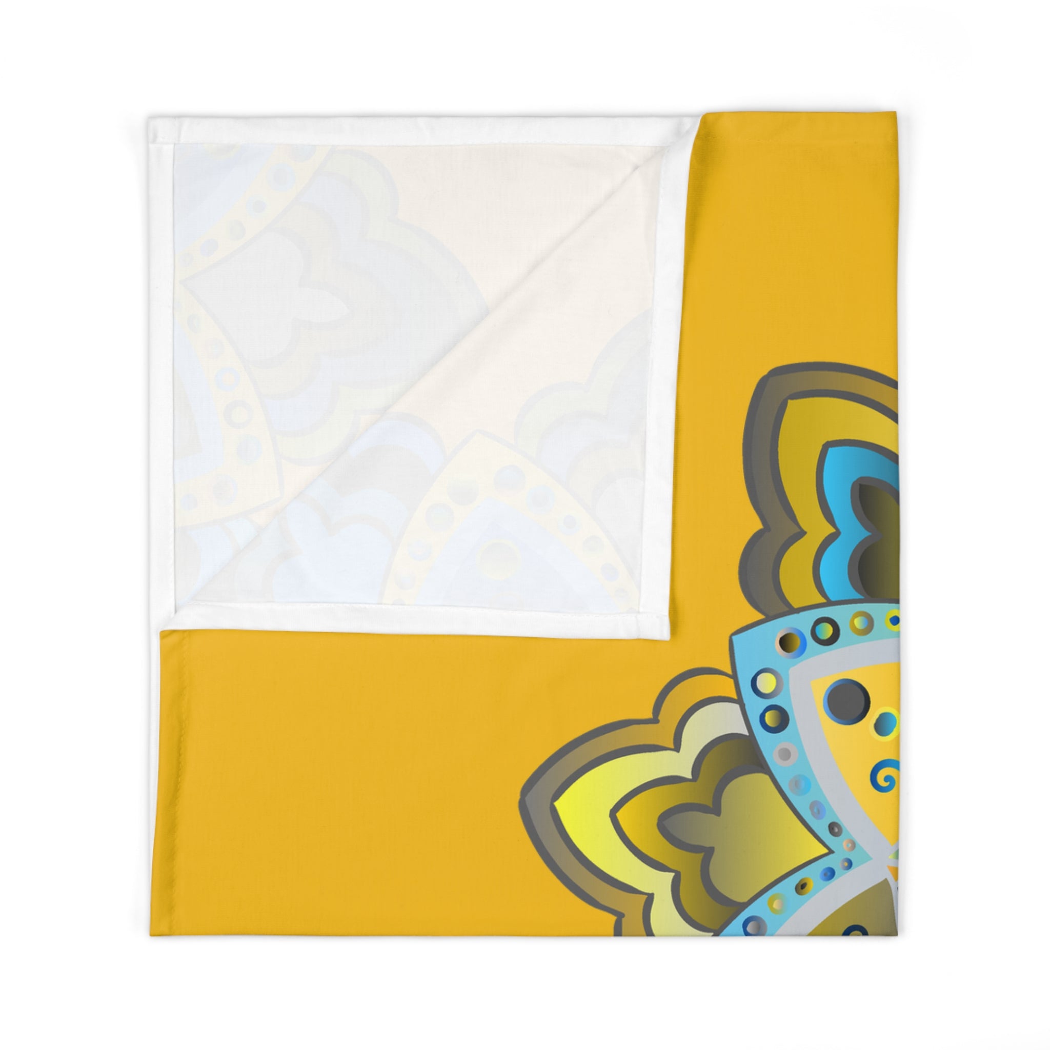 Yellow Mandala Baby Swaddle Blanket - Soft Jersey Polyester - Blululi