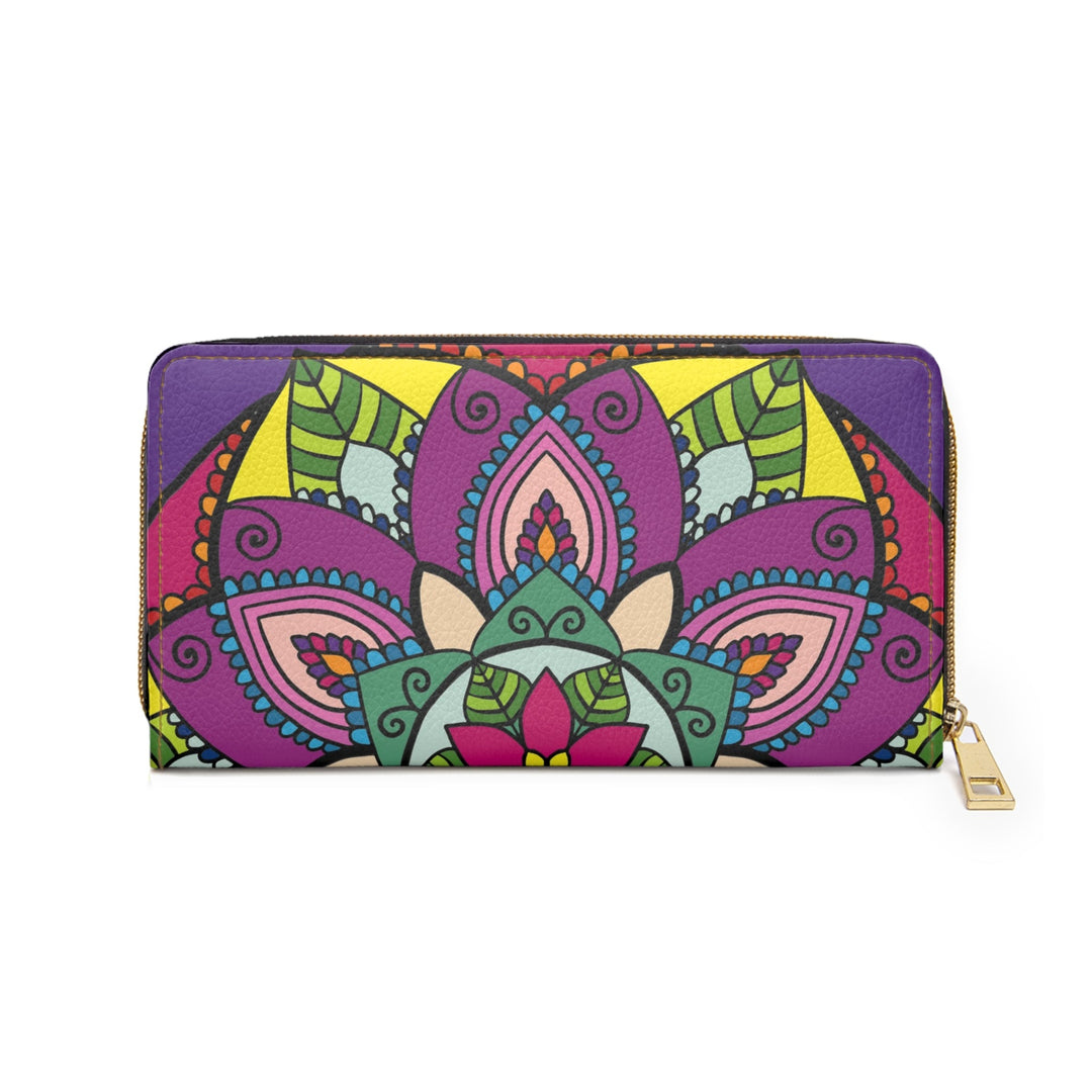 Zipper Wallet - Hand Drawn Purple Mandala Art Accessories - Blululi